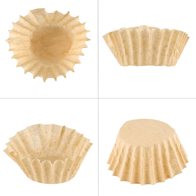 Natural Unbleached Brown Biodegradable Extra Large Coffee Filters 10, 12, 13, 14, 15 Cup Basket for Commercial, Home Coffee Maker Extra High Extra Wide, Anti ground, 9.75" Flattened Diameter (500 Pcs)