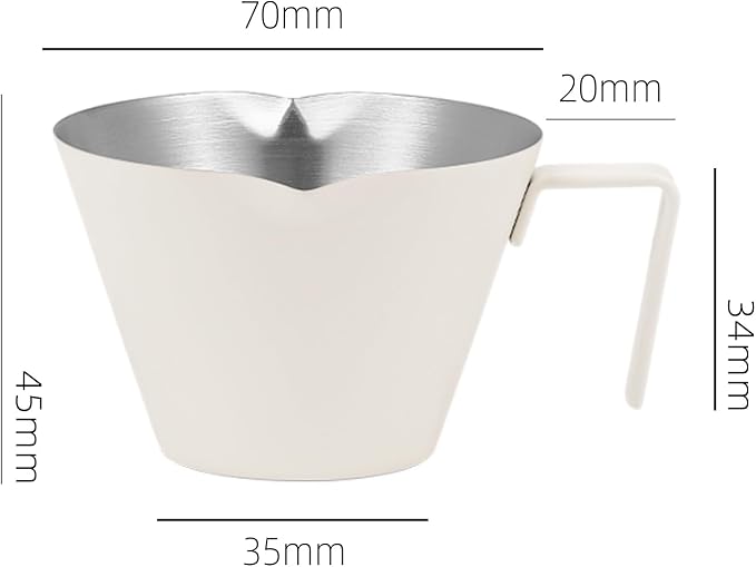 MHW-3BOMBER Espresso Measuring Cups 2Pcs with Handle, 1oz / 2oz / 3oz Double Spouts Stainless Steel Espresso Shot Cups with Scale, V-Shaped Mouth Espresso Pour Cup Glossy G6199BL-OS