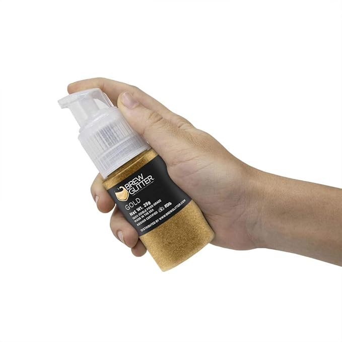 Brew Glitter - Gold (25g 1x Pump) | 100% Edible Glitter For Drinks, Cocktails, Beer & Beverages