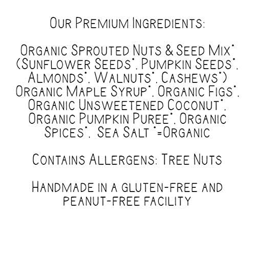 Lark Ellen Farm Grain-Free Granola, Certified Organic Raw Sprouted Vegan Clusters, Paleo & Crunchy Gluten-Free Bites for Cereal or Yogurt, Pumpkin Fig 8 oz, 6 Pack
