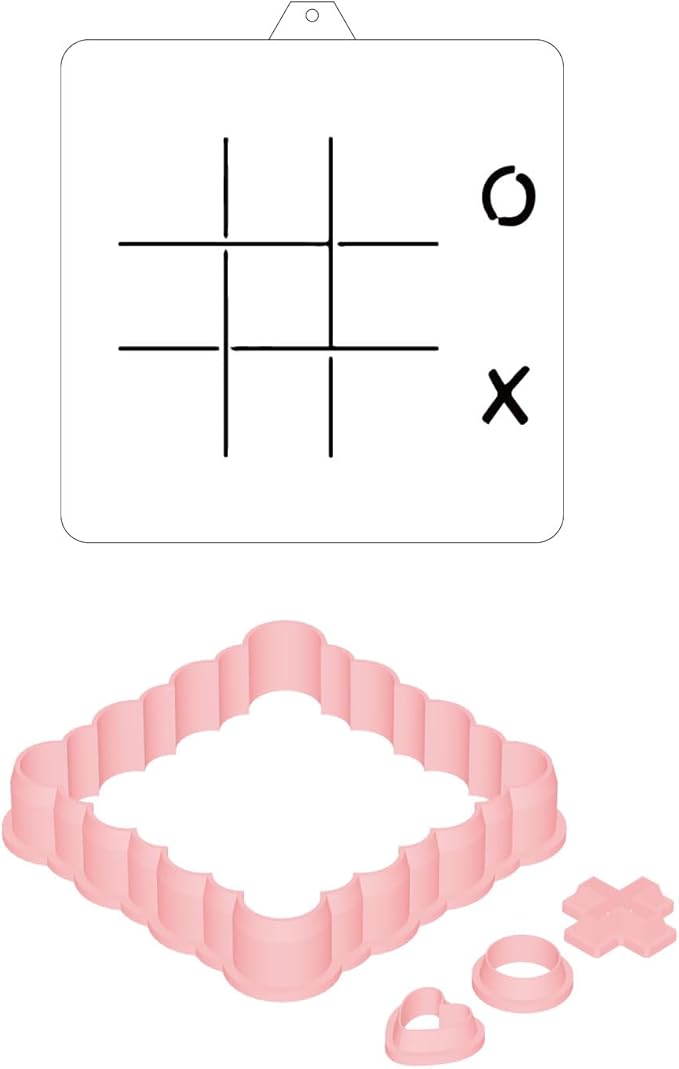 Cookie cutter and stencil set Baking stencils and cutters bundle DIY bakery decorating kit Cookie cutter with stencils Icing stencil and cookie cutter combo (Tic-tac-toe)