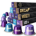 Discover 3 Unique Decaf Coffees | 100 Capsules Compatible with Nespresso | Firenze: Bold with a Rich Crema | Arezzo: Authentic Medium Roast | Torino: Smooth and Balanced.