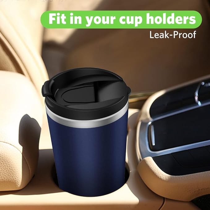 Insulated Coffee Mug with Ceramic Coating, 18oz Travel Mug with Leak-proof Lid, Vacuum Double-wall Tumbler, Stainless Steel Thermal Cup for Tea, Hot Cocoa, Cold Beverage, Ice Drinks