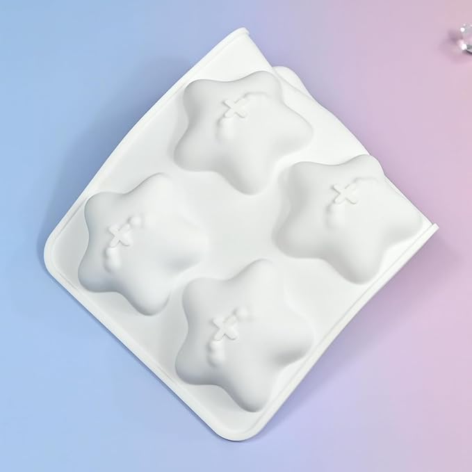 mostsom Cute Star Cartoon Shaped Dessert Mousse Molds 3d Silicone Cake Mold Muffin Pan Baking Tools For Cakes Decorating Supplies (M_ Star)