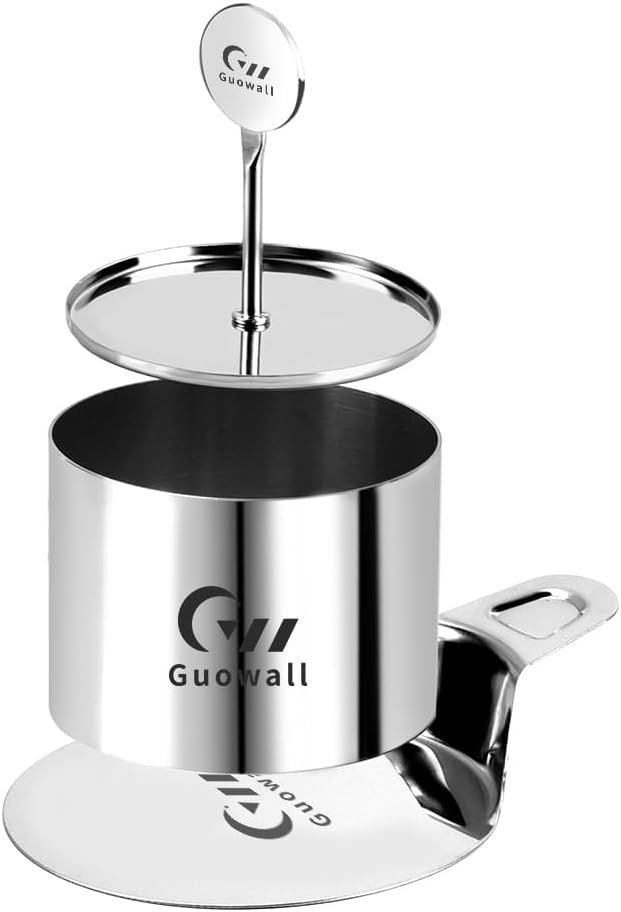 Guowall 6 Pack Seamless Cake Ring Molds Stainless Steel Mousse Rings 3 Inch Round Pastry Cutter for Baking (Includes 6 Rings 1 Pusher and 1 Lifter)