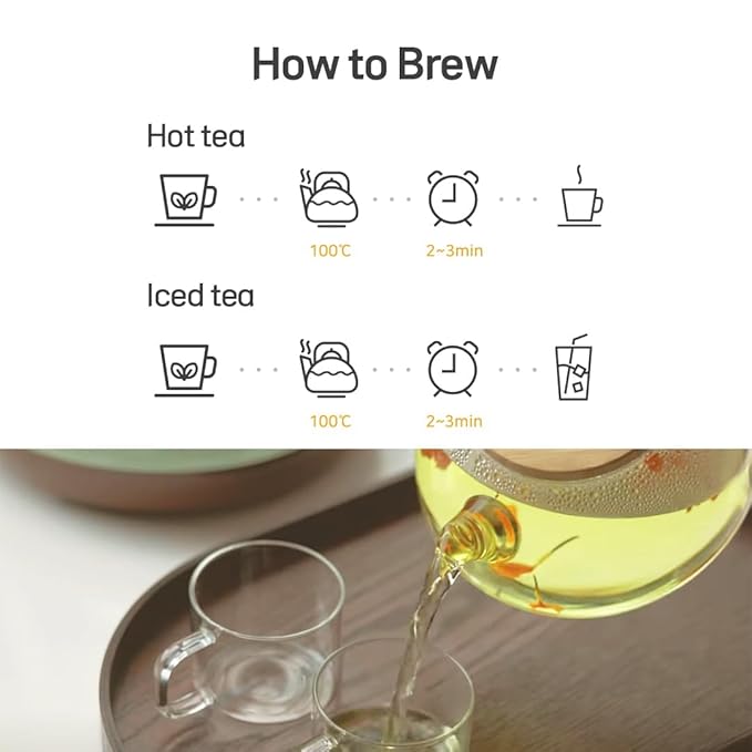 KKOKDAM Fancy Korean Tea Gift Set – Premium Flower Tea Stick Variety Pack with Tray - 5 Loose Leaf Blooming Flower Teas