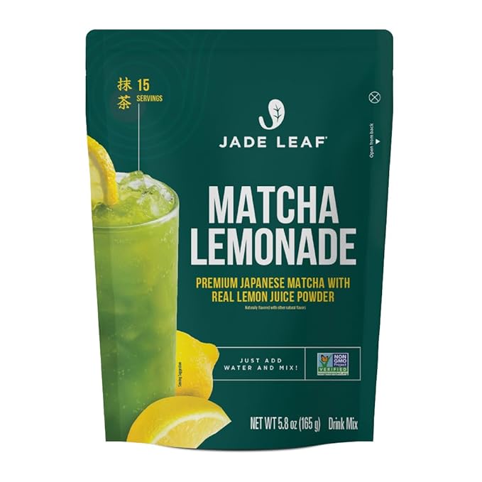 Jade Leaf Matcha Organic Premium Ceremonial Grade Matcha Green Tea Powder - Japanese - Culinary, Ingredient, Ceremonial Barista Teahouse, Latte, Collagen, 5.8 Ounce (Pack of 1), Matcha Lemonade