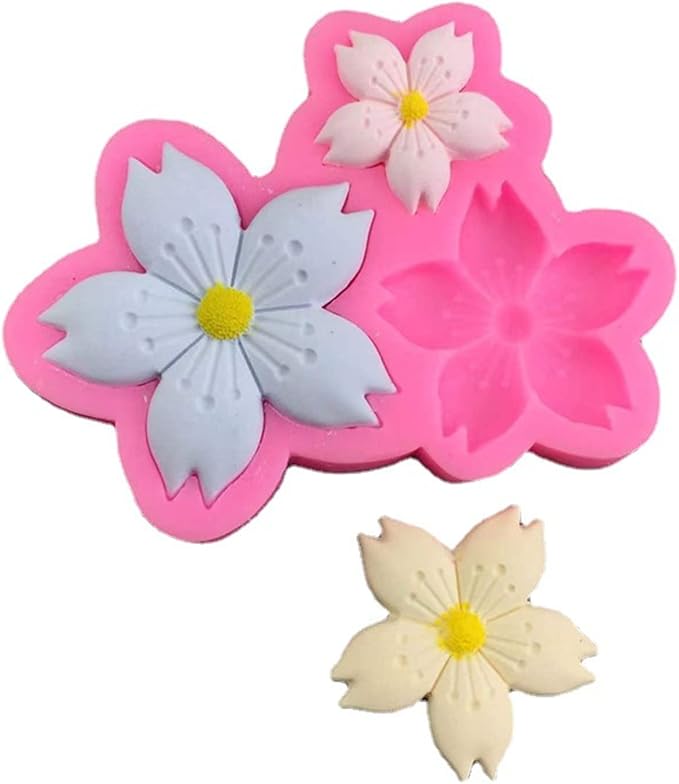9 Pcs Flowers Fondant Molds,Flower Silicone Mold for Cupcake Dessert Chocolate Jelly Cookie Decor, Jewelry, Pastry, Chocolate,Handmade Soap Mould Candy Making(Pink)