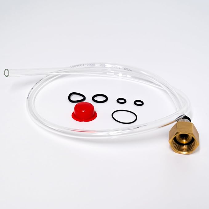 Pressure Regulator Valve for 0.95L/580g Whipped Cream Charger Tank with Hose Line & Adapter - Adjustable N2O Gas Regulator for Cream Dispenser, Cake, Cocktails