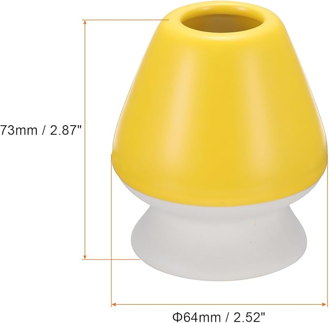 HARFINGTON Ceramic Chasen Stand 73mm Matcha Whisk Holder Teas Set Whisks Stand Traditional Matcha Tea Chasen Holder Tea Set Accessories for Tea Tasting, Yellow White