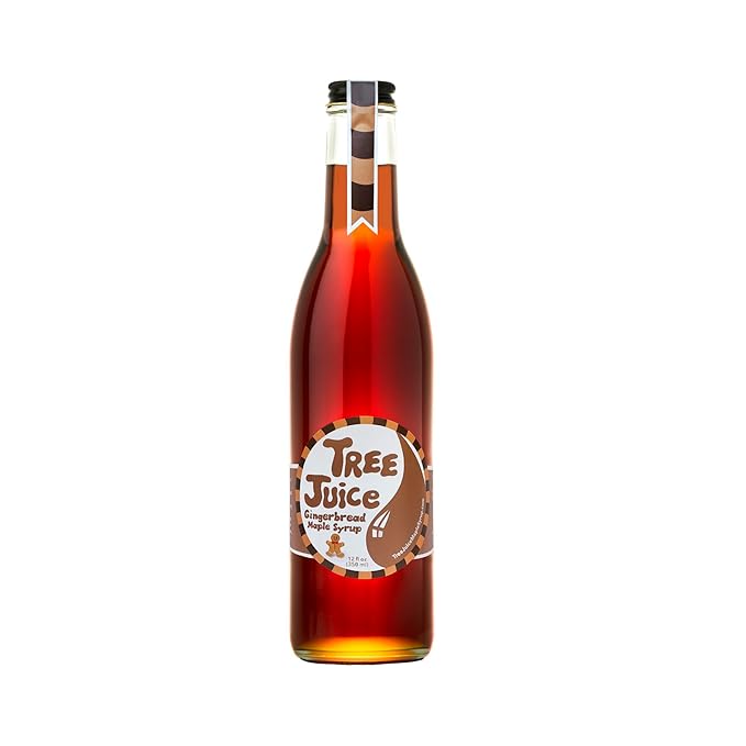 Tree Juice Gingerbread Maple Syrup | All Natural, Non GMO, Vegan, Gluten Free, Vegetarian, Paleo | 12 Ounce Bottle
