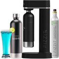 Black Stainless Steel Sparkling Water Maker Soda Machine Includes 1L Stainless Steel Black Bottle and 1 C02 Cylinder