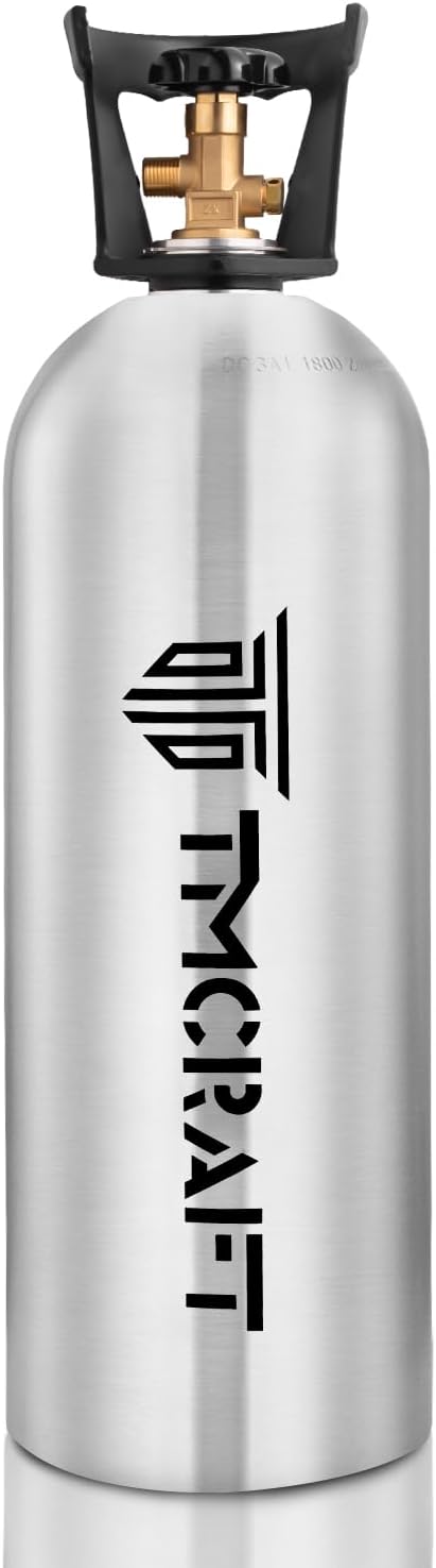 TMCRAFT 20lb CO2 Tank, High Strength Aluminum Alloy Cylinder with CGA-320 Valve, DOT Approved Cylinder for Kegerator kit and Draft Beer Dispensing