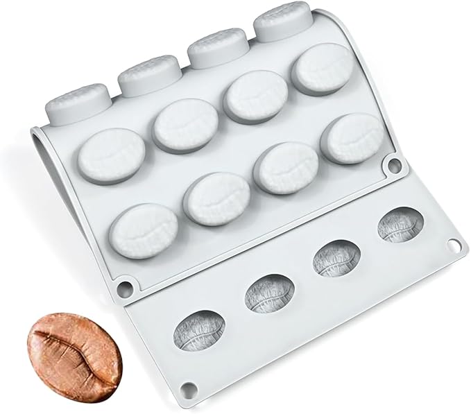 mostsom Bakeware Coffee Bean Shape Silicone Mold for Cake Mousse Dessert Chocoalte Non-Stick Soap Mould (K_ Coffee Bean)