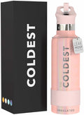 Coldest Insulated Water Bottle with Straw Lid - Stainless Steel Metal Insulated Bottle for Men & Women (Forever Pink Glitter, 21 oz)