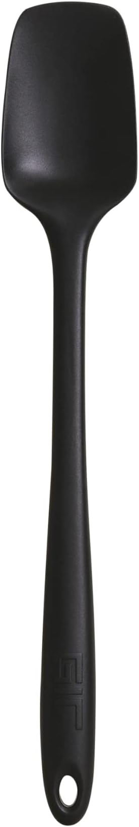GIR: Get It Right Seamless Spoonula - Non-Stick Heat Resistant Silicone Scraper Spatula - Skinny Design for Mixing, Serving, Scraping, and Stirring - 11 In, Black