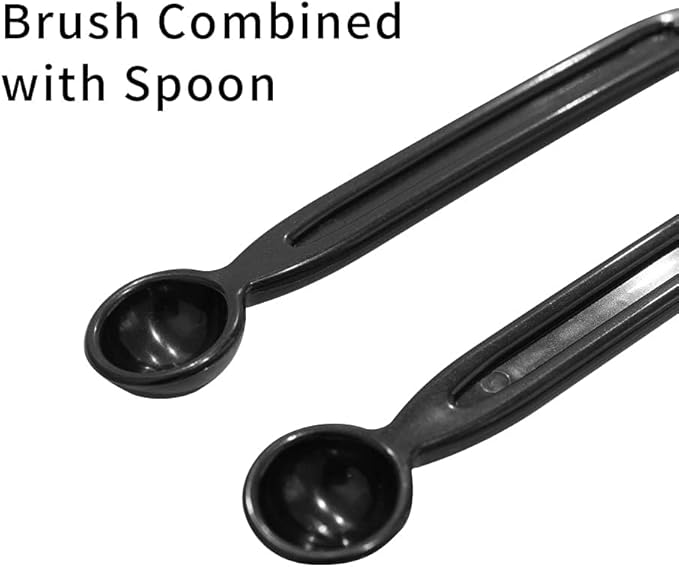 watchget Coffee Machine Cleaning Brush Set, 2 Pieces Espresso Cleaner Brushes with Spoon, Nylon Group Head Espresso Machine Cleaning Tool