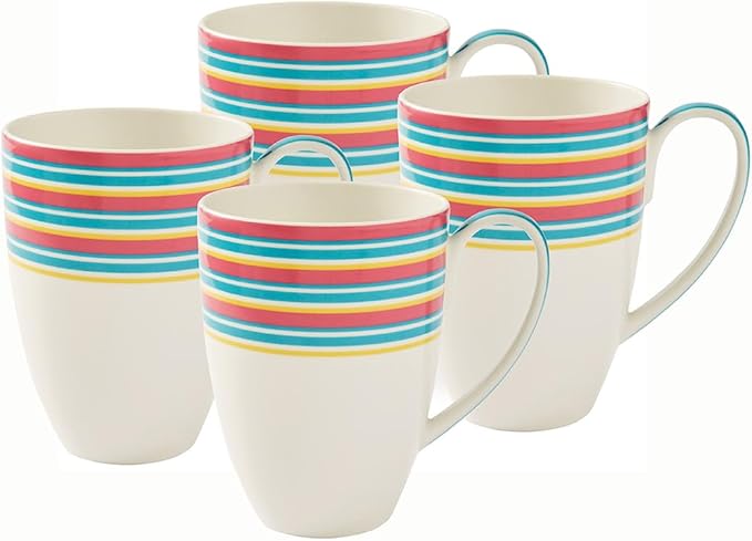 Spode Kit Kemp Mug | 17oz Calypso Stripe Coffee & Tea Mug | Made from Porcelain | Dishwasher and Microwave Safe | Vibrant Dinnerware Ideal for Summer