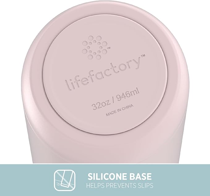 Lifefactory 32-Ounce Stainless Steel Vacuum-Insulated Sport Bottle, Desert Rose