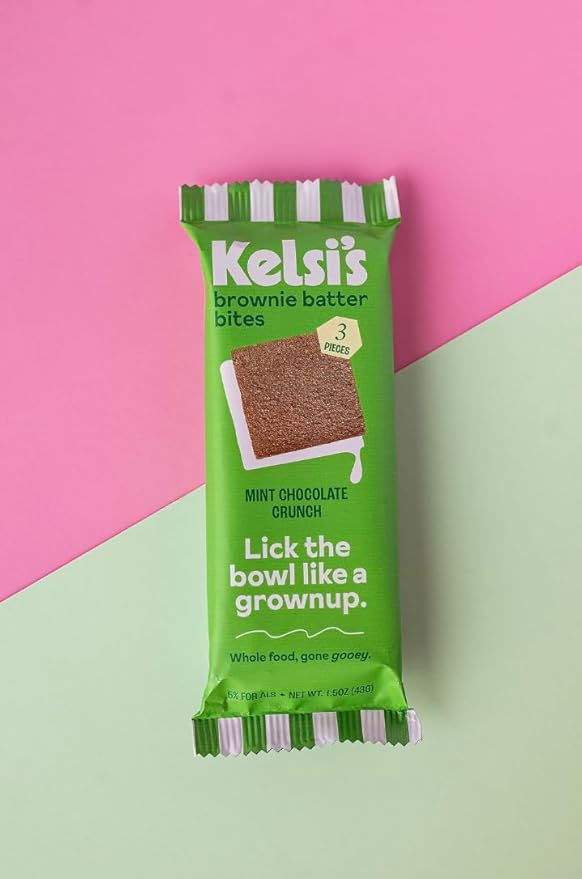 Kelsi's Mint Chocolate Crunch Brownie Batter Bites - Dairy Free / Gluten Free Dessert / Soy Free Chocolate / Paleo Candy Alternative for Adults & Kids - Healthy Dessert Snack - Whole Food Ingredients, Zero Refined Sugar, 8 Pack
