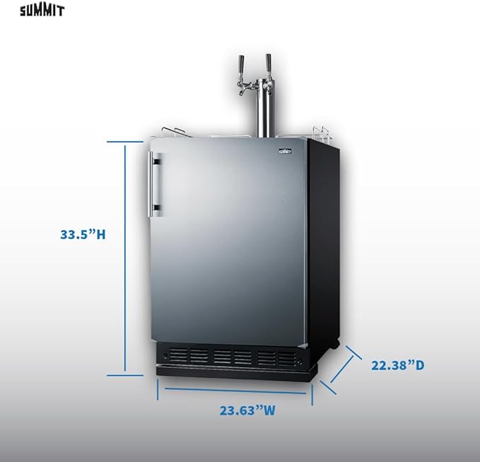 Summit 24" Undercounter Kegerator, Dual Tap Kit, Stainless Steel - SBC7BRS