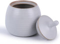 Kitchen Canisters Vintage Ceramic Food Storage Jar with Airtight Lid for Tea, Coffee, Herb, Sugar, Spice, Nuts (White)