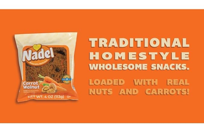 Nadel - Naturally Delicious Sweet Breads Variety Pack (Banana Walnut, Cappuccino Chocolate Chip, Carrot Walnut, Zucchini Walnut). (24 Pack, 6 Breads Per Flavor)