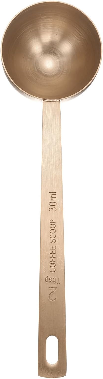 HARFINGTON Coffee Scoop Spoon 2tbsp (6tsp, 30ml) 304 Stainless Steel Long Handle Teaspoon/Tablespoon Measuring Spoons Scoops for Tea Sugar Kitchen, Rose Gold