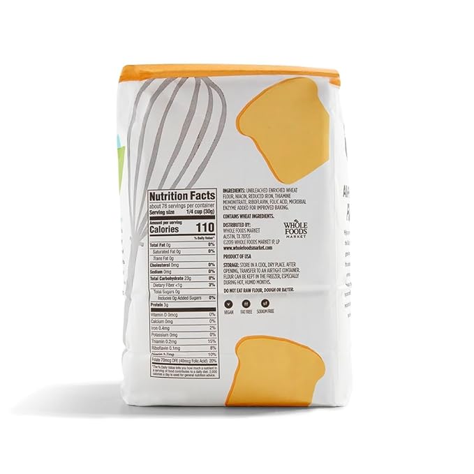 365 by Whole Foods Market, All Purpose Flour, 80 Ounce (Pack of 4)