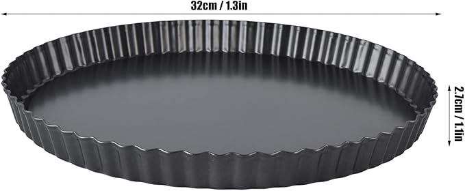 Yosoo Round Nonstick Quiche Pan, Tart Pan Quiche Pan Thickening Nonstick Deep Baking Dish Pie Plate with Removable Bottom(13inch)