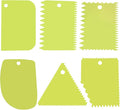 6pcs Cake Scraper Decorating Comb and Icing Smoother Reusable Bread Cream Pizza Cutter-Green