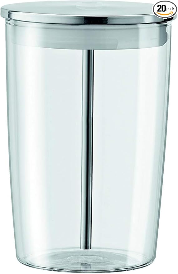 WUYAN Glass Milk Container, Clear.Glass milk storage container is perfect for use with the Jura Automatic Coffee Centers.