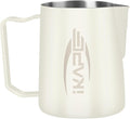 IKAPE Espresso Milk Pitcher, Espresso Steaming Pitcher with Sharp Spout for Espresso Barista Tool, 15.4 oz/450ml Milk Frothing Jug (White)