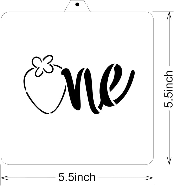 Strawberry New Born Baby kids Cookie Cutter and Stencil Set Bundle Kit PYO Cookies Paint Your Own Happy Birthday Wedding Baby Candle Kids Painting Coloring Pages Comb (Strawberry One)