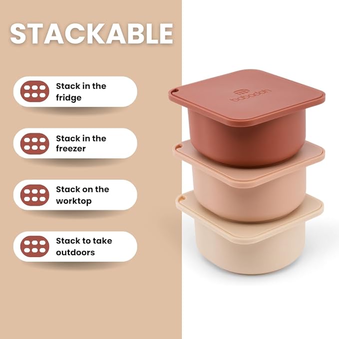 Babadoh Pizza Dough Proofing Silicone Containers with Lids | Pizza Making Accessories | Set of 3 | Multi Spice (1 Sesame, 1 Scallop, 1 Nduja) | Original Size (make 12" Pizzas)
