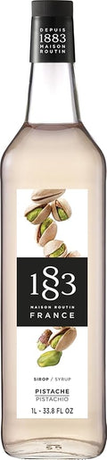 1883 Pistachio Syrup for Drinks – Premium French Flavoring Syrup, Made in France, 1 Liter Plastic Bottle – Perfect for Coffee, Lattes, Cocktails, and Desserts