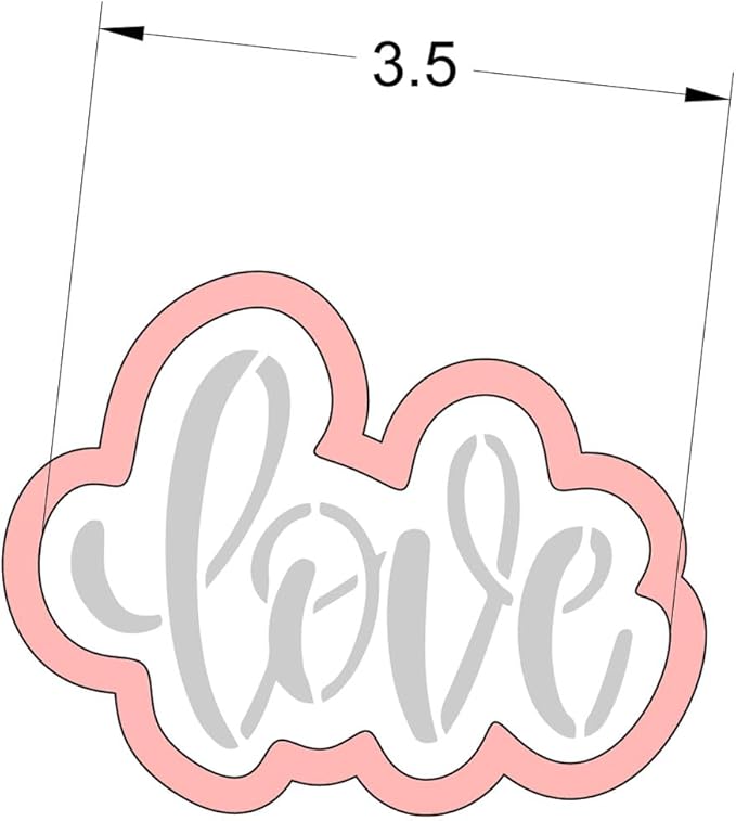 Love Cookie cutter and stencil set Baking Valentine stencils and cutters bundle DIY bakery decorating kit Cookie cutter with stencils Icing stencil and cookie cutter combo (Love)