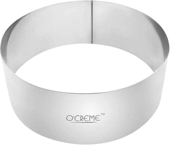 O'Creme Cake Ring Sturdy Stainless Steel Round Mousse Cake Ring Mold for Baking, Dessert Cake Decorating Pastry Rings 9 Inch Diameter x 3 Inch High
