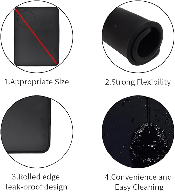 Non-Slip Silicone Espresso Coffee Tamper Mat 5.9x7.87inch Coffee Powder Pad Coffee Press Counter Mat Espresso Machine Tamp Mat Tamping Mat for Barista Tools and Accessories (Black）