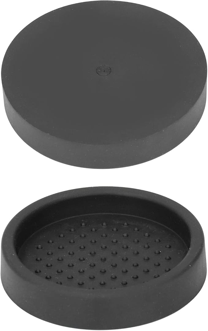 Tamper Mat, 3in Food Grade Silicone Coffee Tamper Mat Compact Anti Slip Round Single Hole Coffee Powder Pressing Pad for Cafe Household(Black)