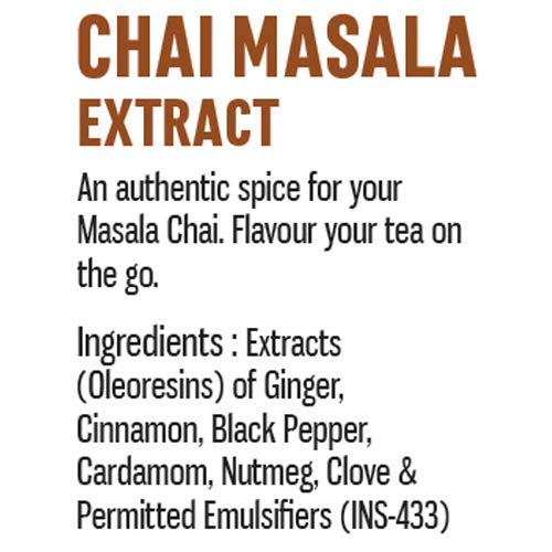 Spice Drop Chai Masala Extract - Tea, Coffee, Latte - Premium Quality & Rich Aroma, Authentic Indian Spices Blend Extract With No Added Color or Preservative, Unsweetened, Non GMO, Vegan, Gluten Free - 0.17 Oz - Upto 180 Cups (Pack Of 1)