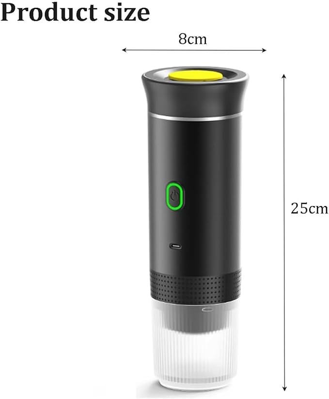 Esprova Portable Espresso Machine, Portable Electric Coffee Maker for Travel Camping, 3-in-1 Self-Heating Espresso Maker, Compatible with Ground Coffee and Capsules, Compact Lightweight (Silver)