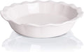Bosmarlin Ceramic Pie Pan, 9 Inches Pie Dish, 50 Oz, Pie Plate for Baking, Microwave, Oven Safe and Dishwasher safe (White, 9 inches)