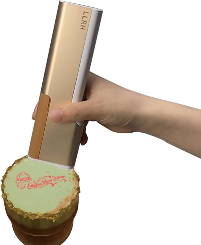 LLRH Latte Art Food Printpen DIY Image for Coffee Beer Cocktails Macaron Cookie, Bluetooth, for Home, Small Shops (Red)