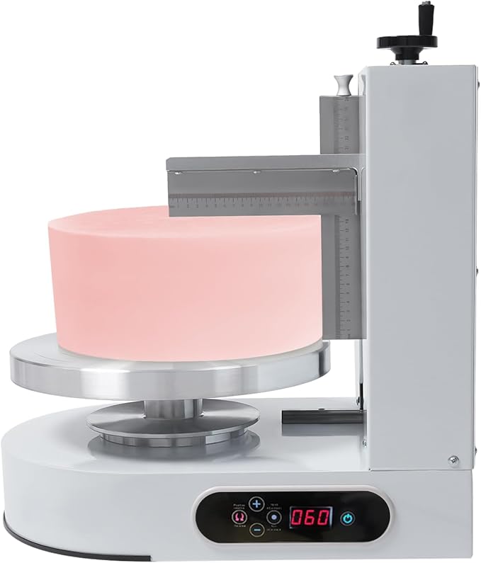 Cake Decorating Coating Machine Automatic Cake Cream Spreading Coating Filling Machine Birthday Cake Cream Smoother Bread Cream Spreading Machine Suitable for 4-12 In Round Cake (White)