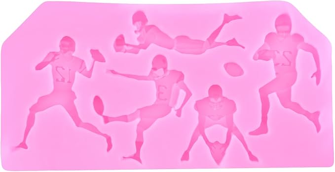 Mujiang Ball Silicone Molds Rugby Football Fondant Molds Sports Theme Molds For Cake Decorating Chocolate Gum Paste Candy Polymer Clay Set Of 3