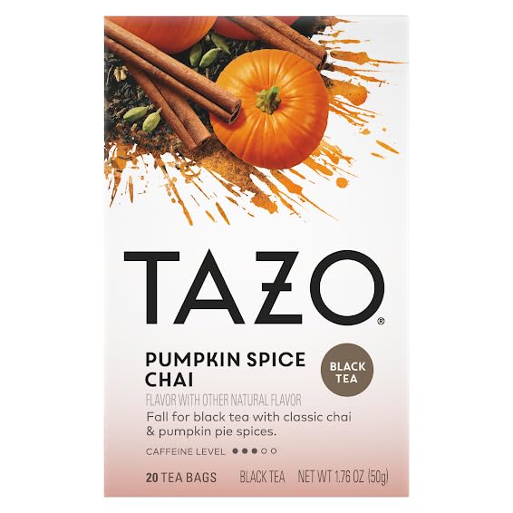 TAZO Tea Bags, (JOY, Passion, Pumpkin Chai, Vanilla Caramel Chai, Wild Sweet Orange, Peachy Green) (2ea) Variety Pack