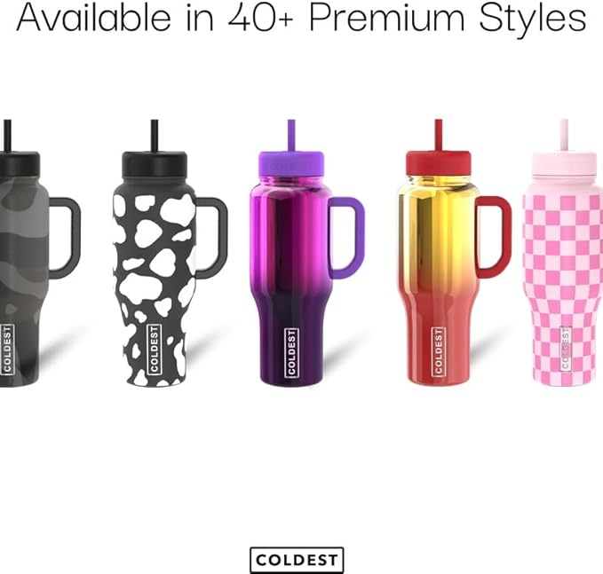 Coldest 40 oz Tumbler with Handle and Straw, 100% Leak Proof Insulated Tumbler with Lid and Straw (3 Lids), Stainless Steel Tumblers for Women & Men, Cup Holder Friendly, 36 oz (The Republican)