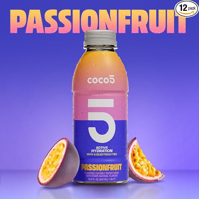COCO5 Clean Sports Hydration Multipack | 100% Natural | 50% Less Sugar | Nothing Artificial | Non-GMO | Gluten Free | Developed by Pro Trainers for Pro Athletes | 16.9 OZ (Pack - 12)