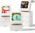 SLShePack 3.2x3.2x1.5 Inches 50PCS Mini Bakery Boxes with Window for Cookies, Soap, Chocolate Truffle, Donut, Macaron(White)